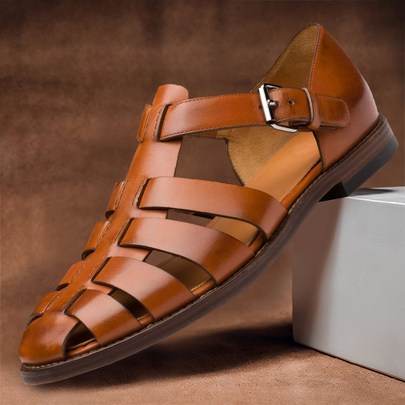 LeatherSoul Clásica – Sandalias de cuero clásicas para hombre, frescas y sofisticadas