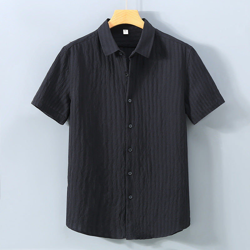 Camisa de hombre transpirable con textura y cierre oculto – JAMES