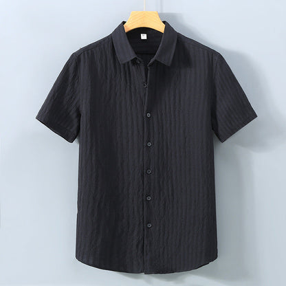 Camisa de hombre transpirable con textura y cierre oculto – JAMES