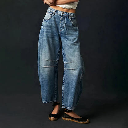 Vaquero ancho de mujer estilo fluido y moderno – LEONIEA