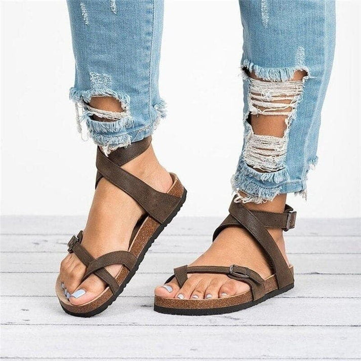 PielArmonía Danna – Sandalias clásicas de cuero para mujer, elegancia y confort veraniego
