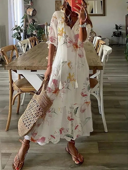Isla – Vestido maxi bohemio de playa para mujer