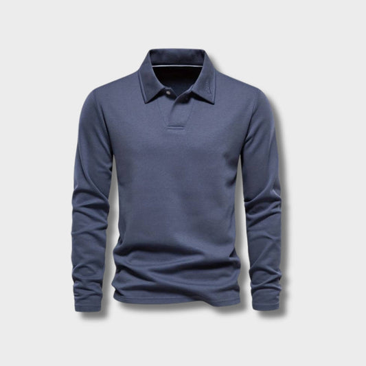 RAMÓN - Polo de manga larga con cuello clásico para hombre