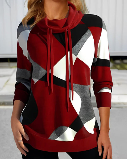 Sudadera con capucha para mujer y estampado geométrico – MARIA
