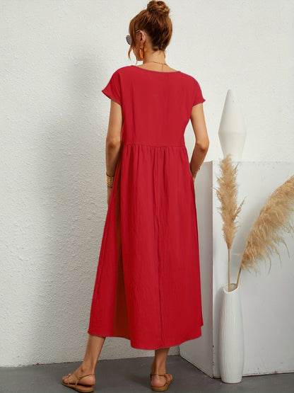Vestido de lino con corte fluido y estilo natural – GRETA
