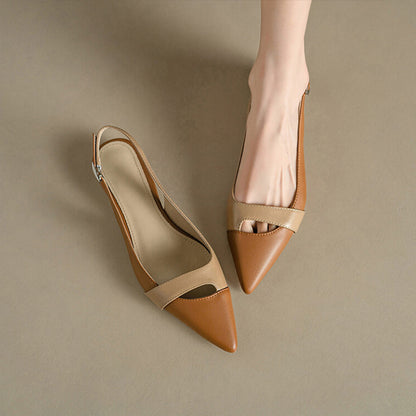 Laura - Sandalias Planas de Verano con Punta Cerrada Elegante Casual para Mujer  | Zapatos Planos de Punta