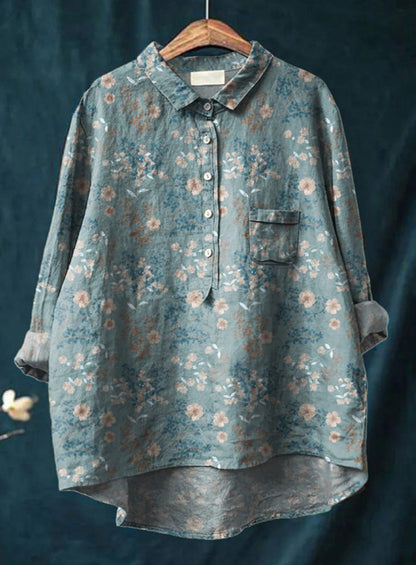 Blusa fluida con estampado floral colorido para mujer – ROSÉLIA