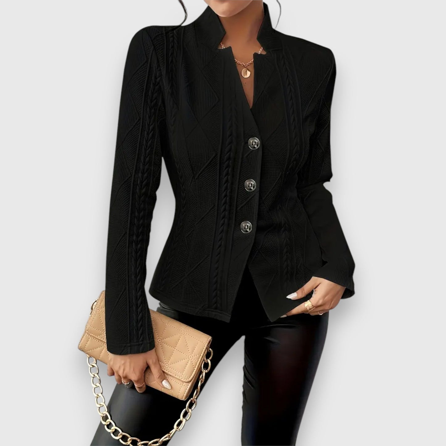 Blazer entallada con textura estructurada para mujer – VERA