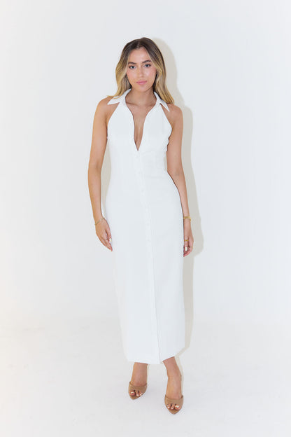 Vestido Maxi De Mujer Sin Mangas Con Profunda V-Cuello Y Estilo Elegante – AAVA