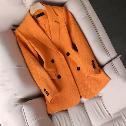 Blazer casual de corte entallado y tejido ligero para mujer – LUNARIA