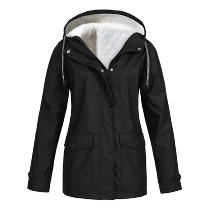 MARAYA – Abrigo impermeable de mujer con forro de lana y media longitud