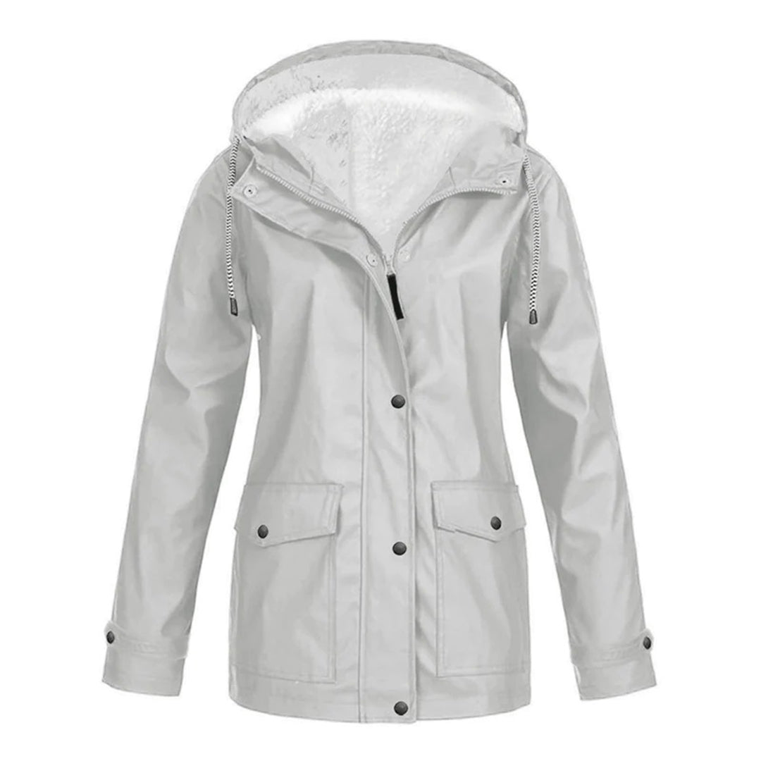 MARAYA – Abrigo impermeable de mujer con forro de lana y media longitud