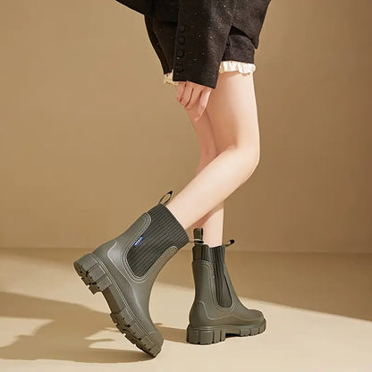 Botines impermeables de mujer con suela gruesa antideslizante – NERAYA