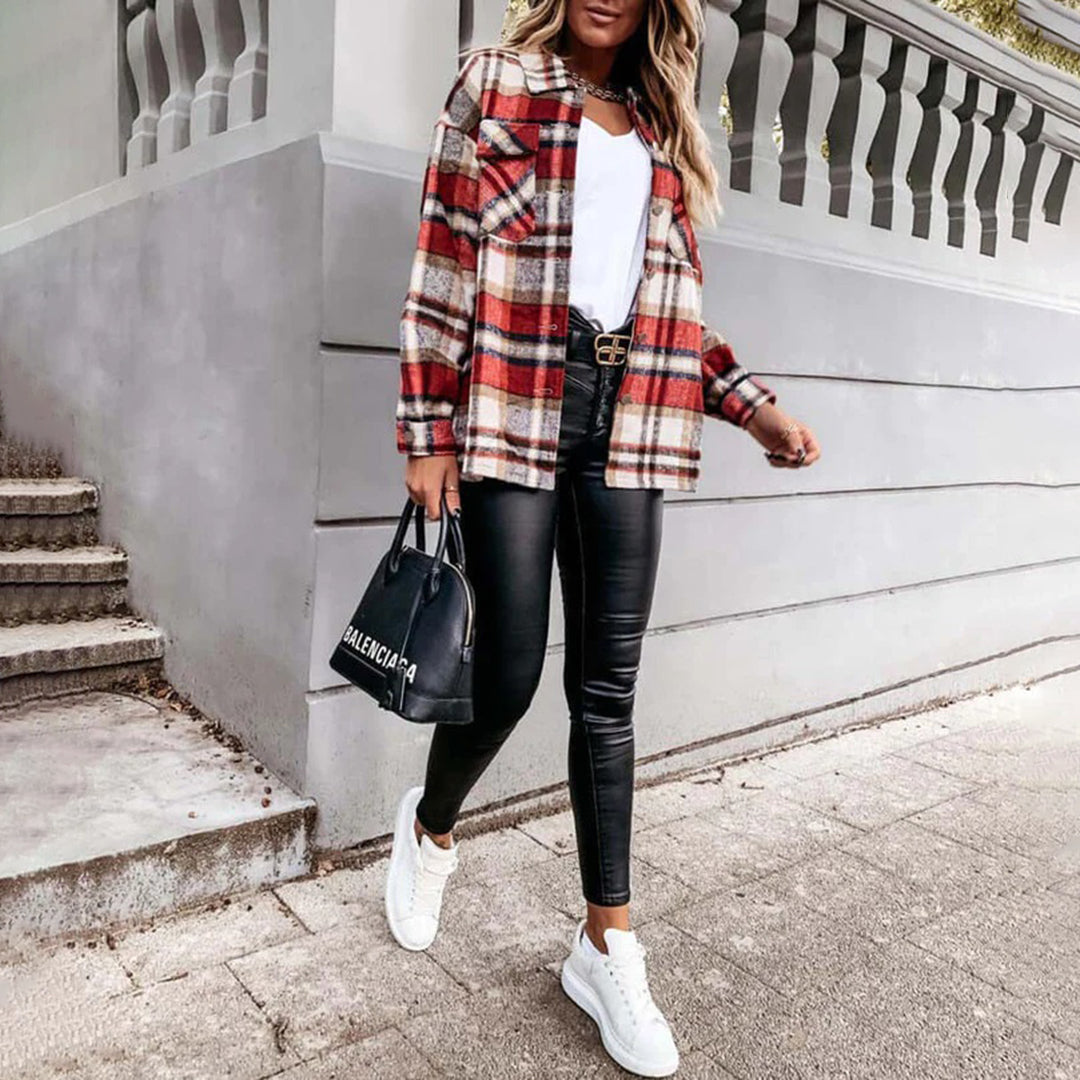 LYLA – Chaqueta de cuadros cálida para mujer