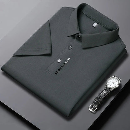 Polo clásico de hombre con cuello refinado y cierre elegante – ELIOT