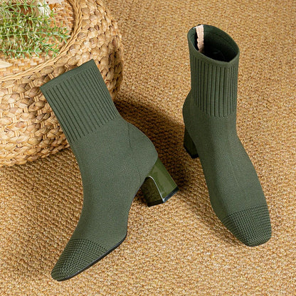 Botines negros para mujer con tacón cómodo – EVELONIS