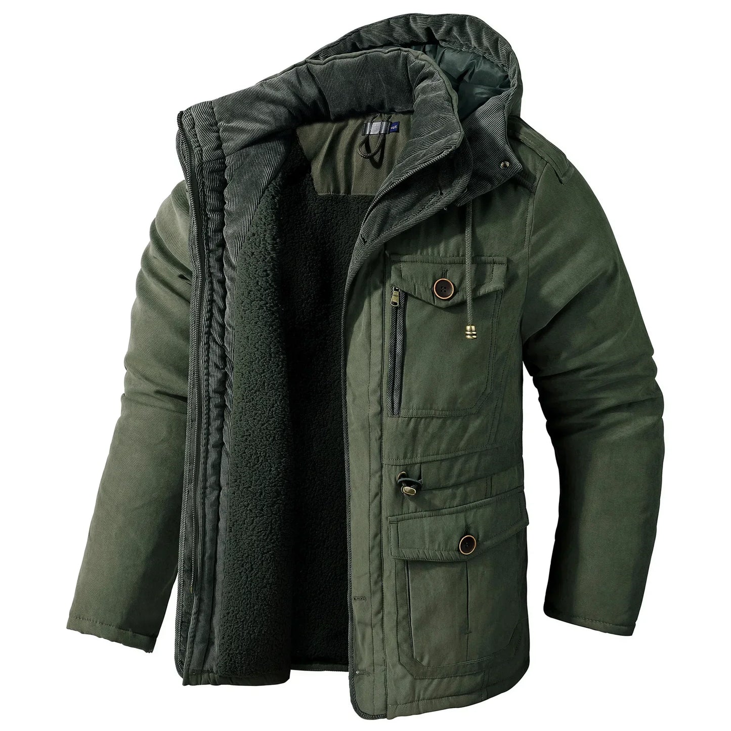 NILSEN - Abrigo de invierno grueso y acolchado con capucha para hombre