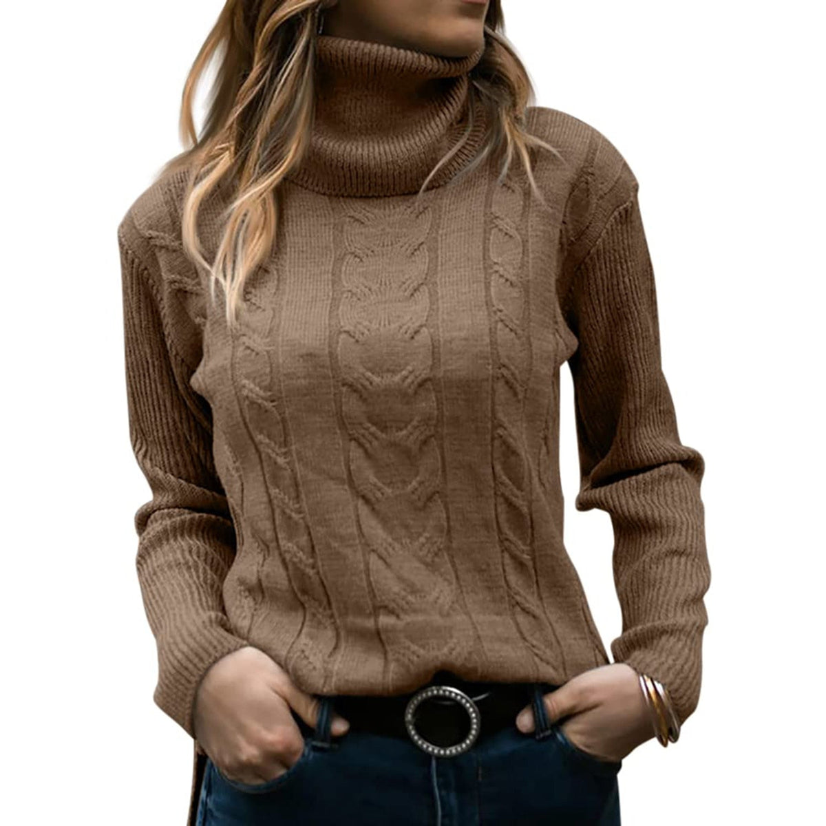FAYA - Suéter de cuello alto para mujeres