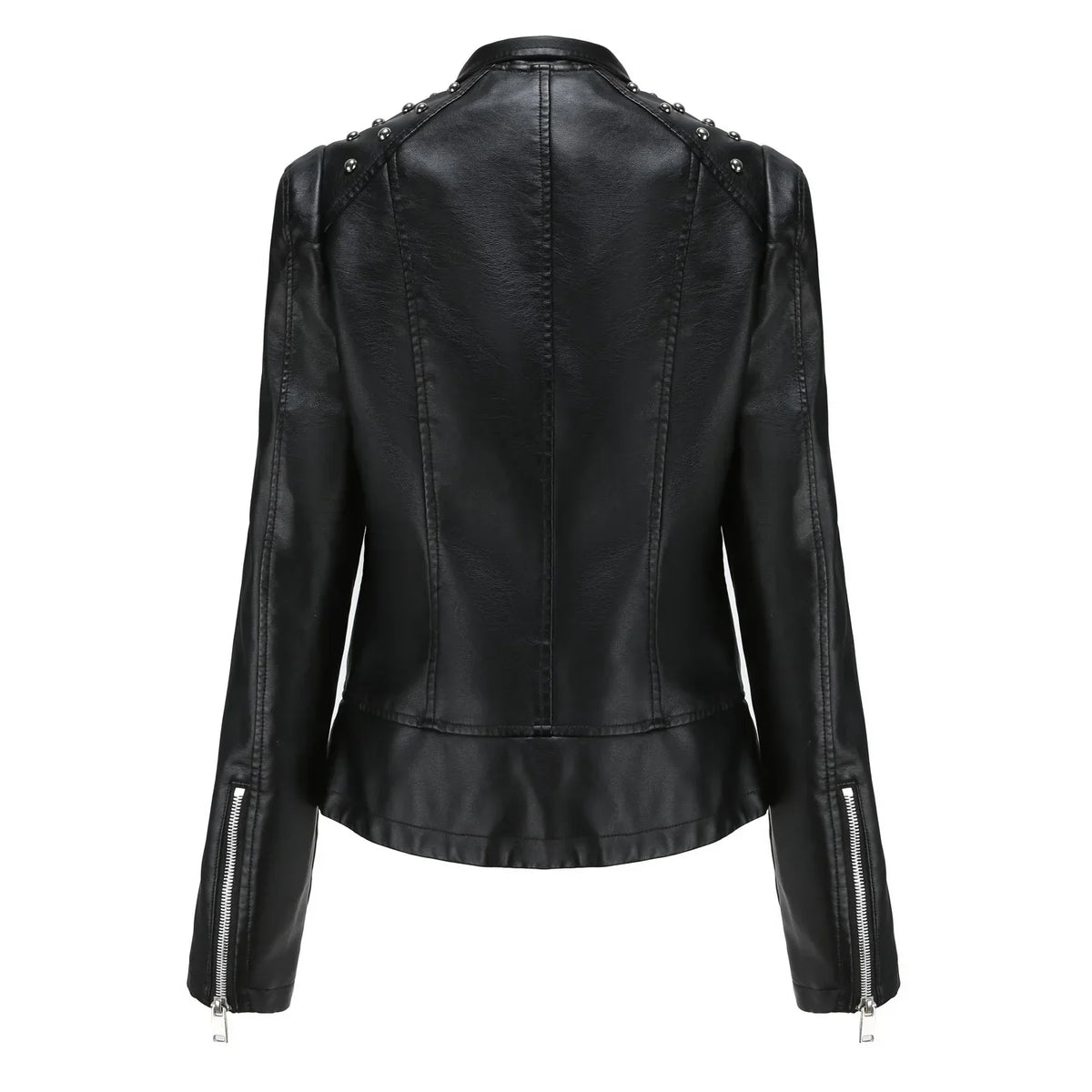 DOUTZEN - Chaqueta de cuero slim con estilo para mujeres