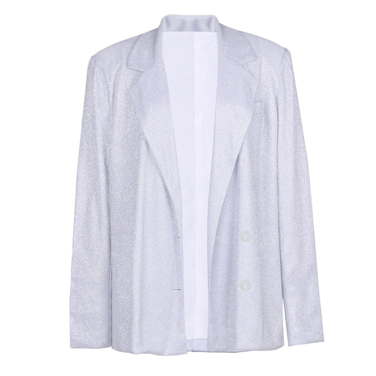 Conjunto de blazer oversize con top y pantalón brillante – LUNARIA