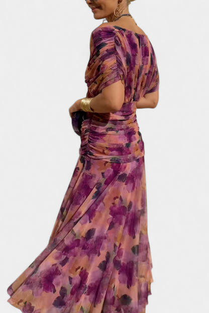 Eloria – Vestido maxi floral romántico elegante para mujer