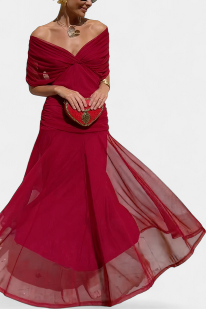 Amaranta – Vestido maxi floral con escote en V para mujer