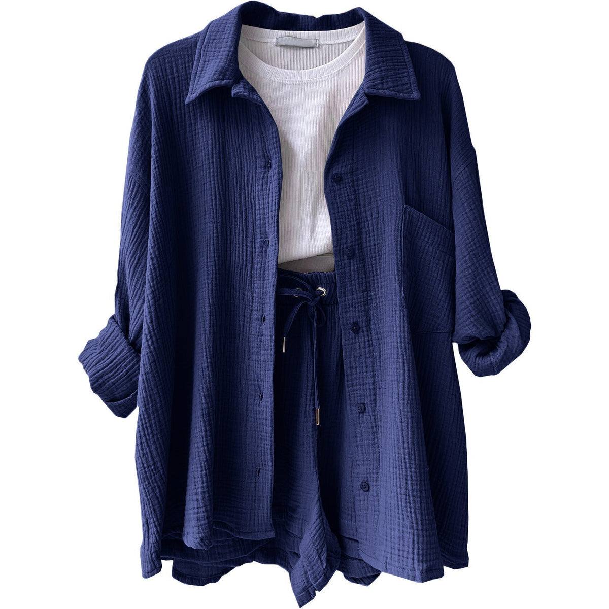Conjunto de dos piezas en algodón para mujer, estilo relajado y elegante – LUNARIA