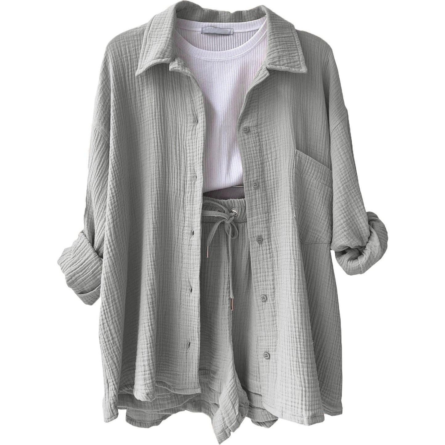 Conjunto de dos piezas en algodón para mujer, estilo relajado y elegante – LUNARIA