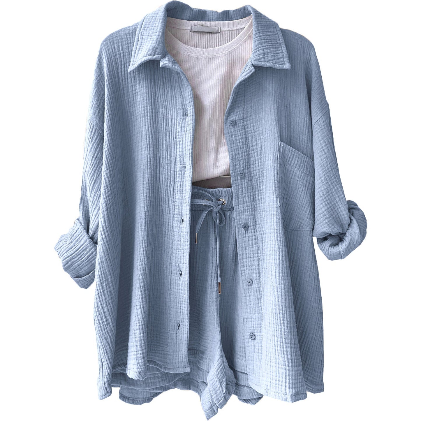 Conjunto de dos piezas en algodón para mujer, estilo relajado y elegante – LUNARIA