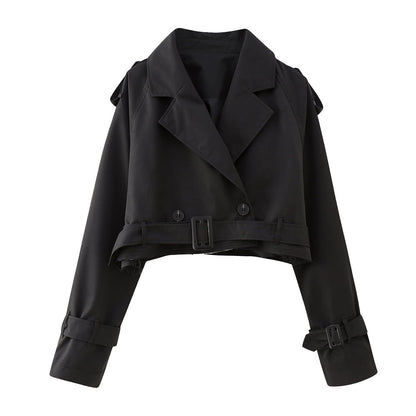 Trench corto elegante para mujer con corte entallado – STEPHANIE