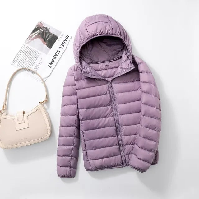 MIA - Abrigo de plumón ultraligero y plegable para mujeres