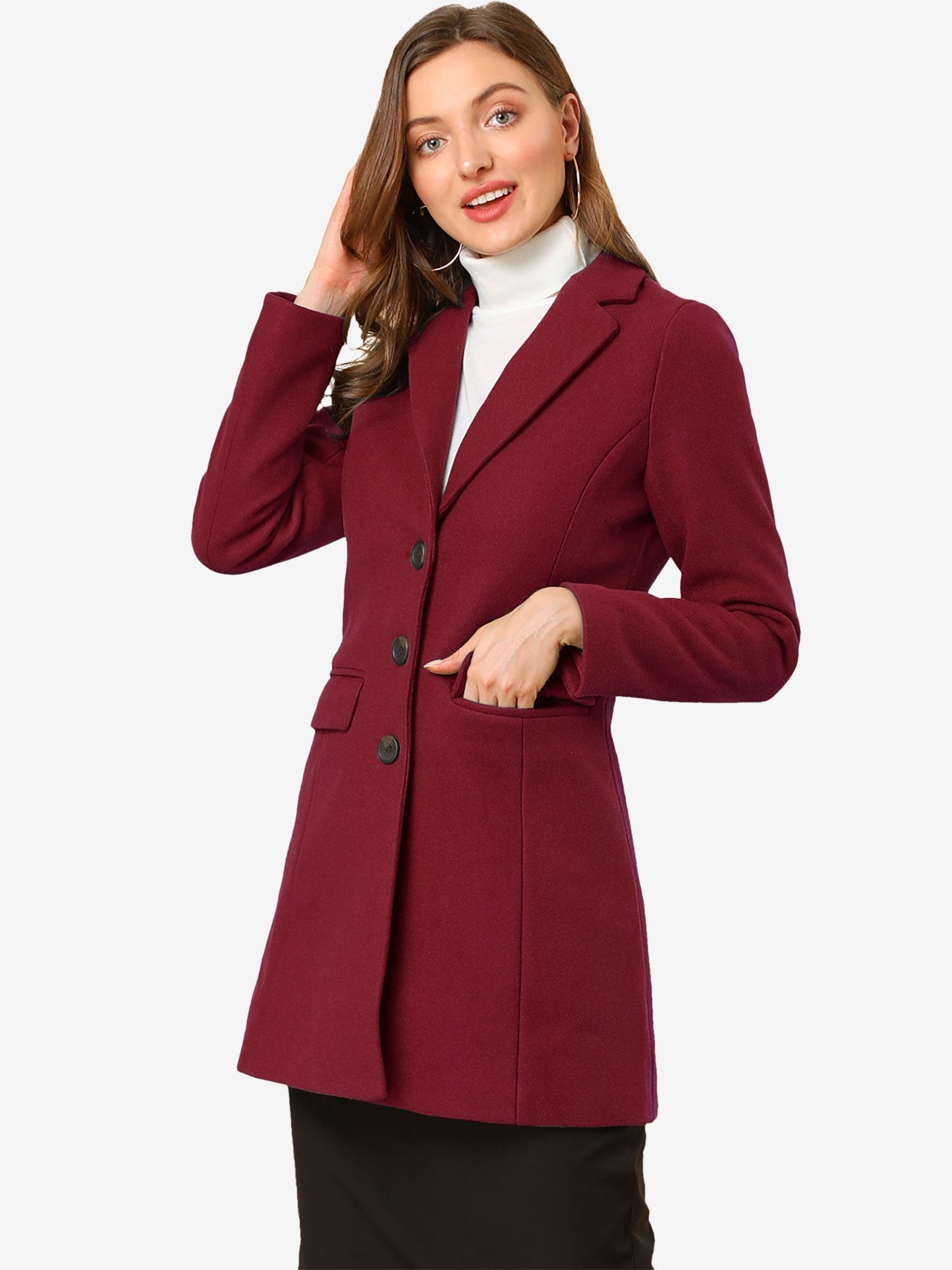 Abrigo de invierno para mujer con solapa clásica – LIVARA