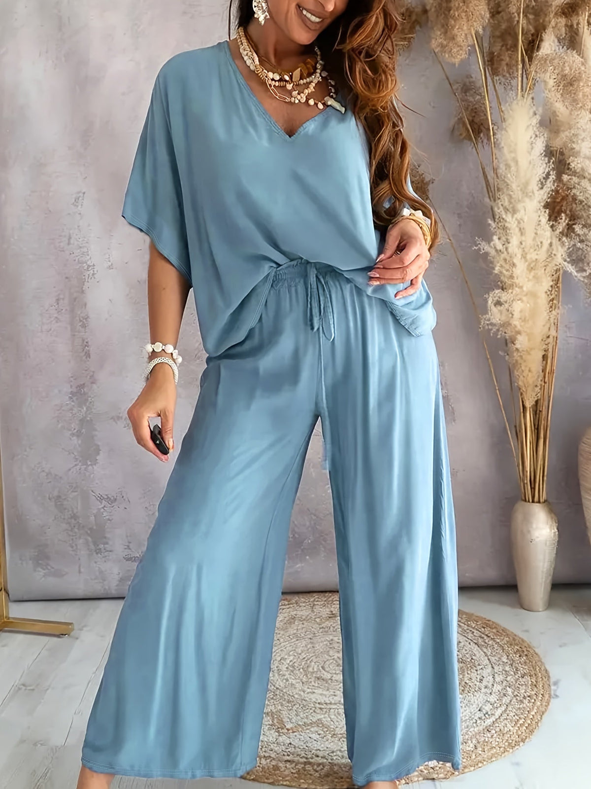 Conjunto de dos piezas con top y pantalón para mujer – VAYENA