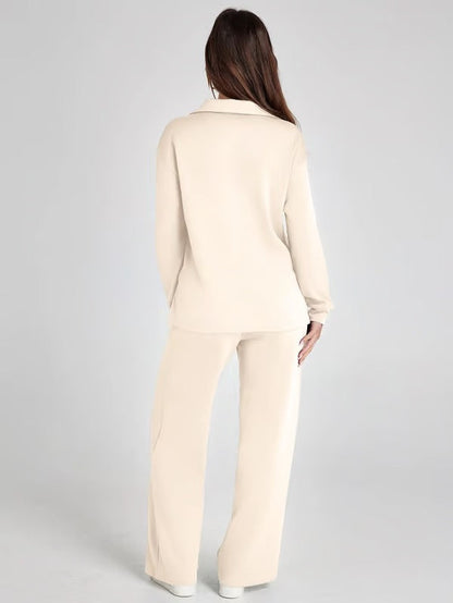Conjunto lounge de dos piezas para mujer con tacto suave y estilo relajado – LYANA