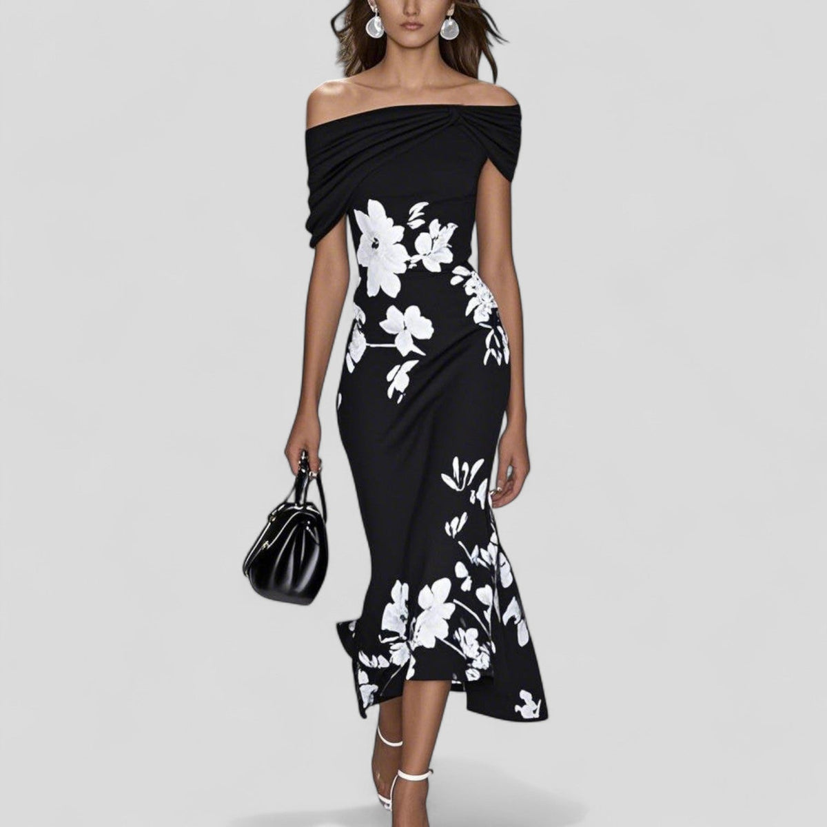Estrella – Vestido midi elegante de estampado distintivo para mujer