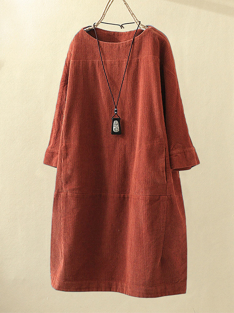 Vestido midi elegante de Tencel con corte favorecedor – VIENNA