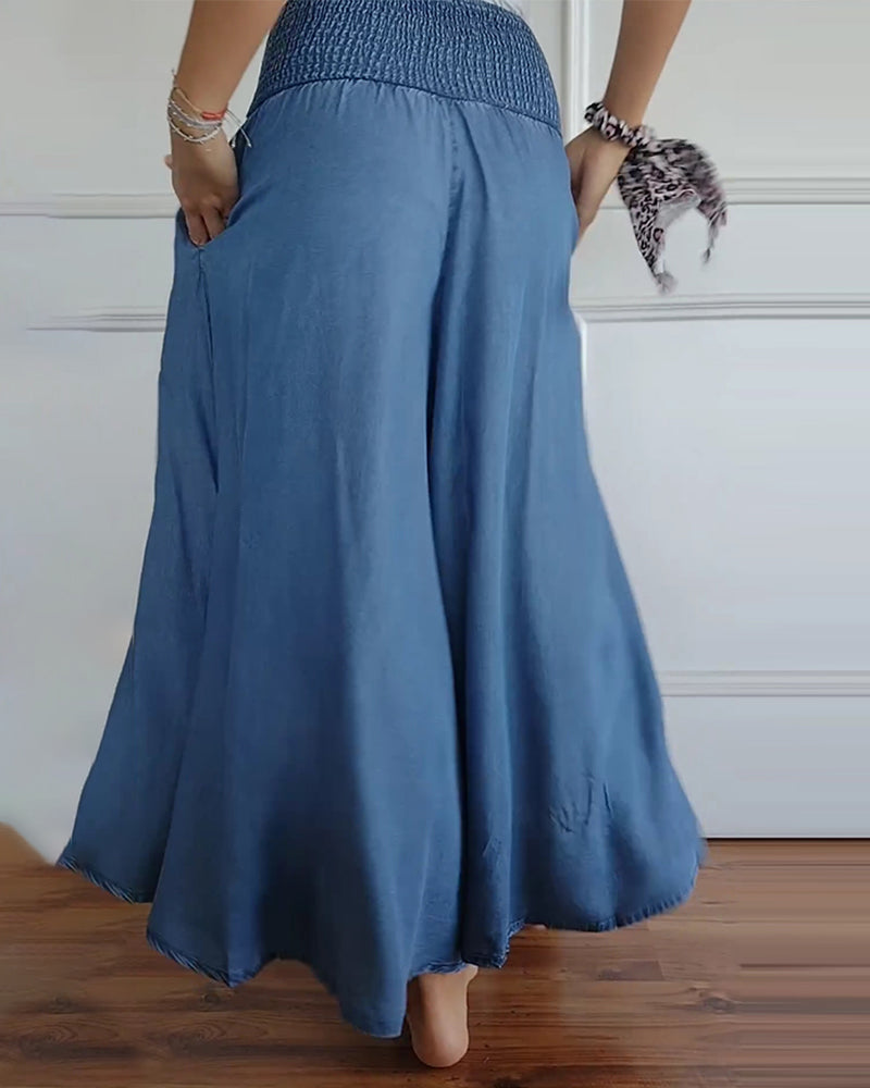 Pantalón lounge de pierna ancha con cintura alta – MAHIRA