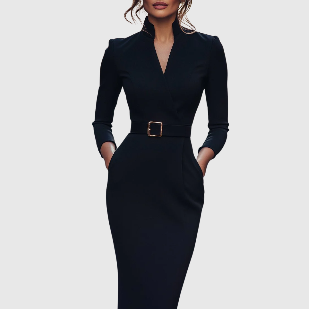 Claribel – Vestido negro refinado de fiesta para mujer