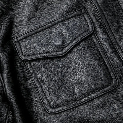MACKSTON – Cazadora de piel sintética para hombre con estilo atemporal