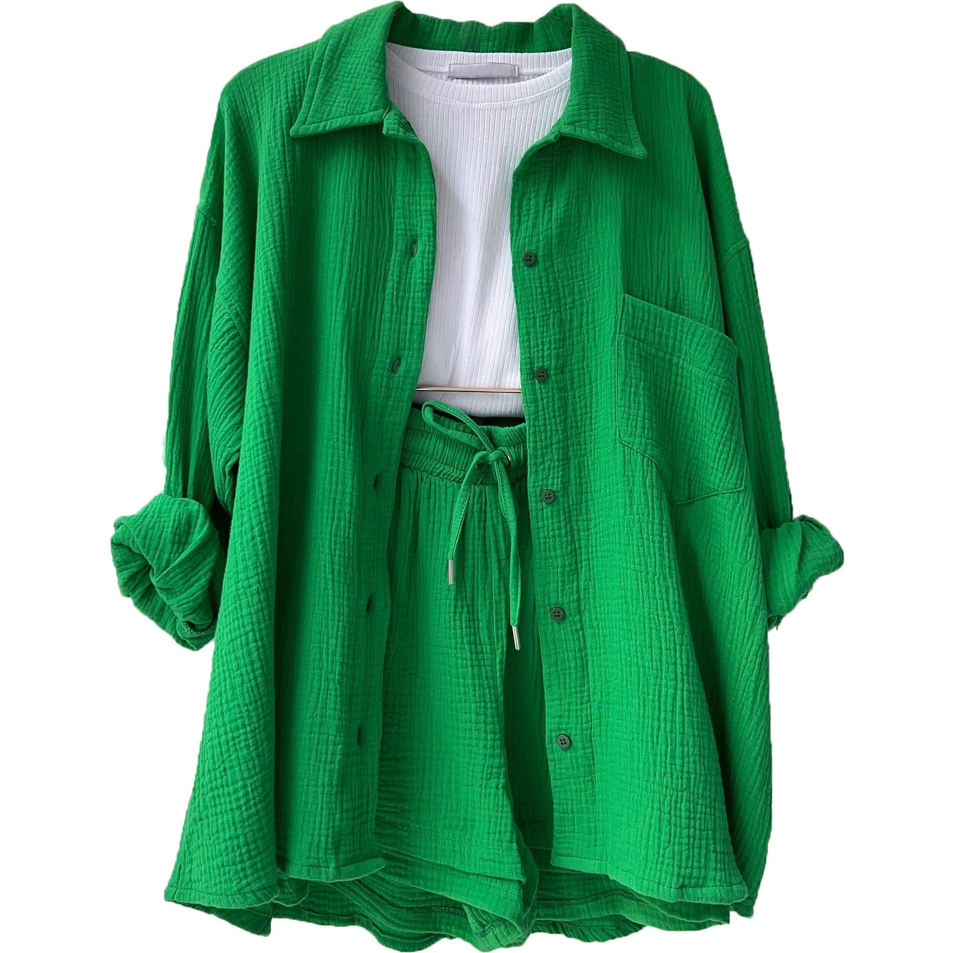 Conjunto de dos piezas en algodón para mujer, estilo relajado y elegante – LUNARIA