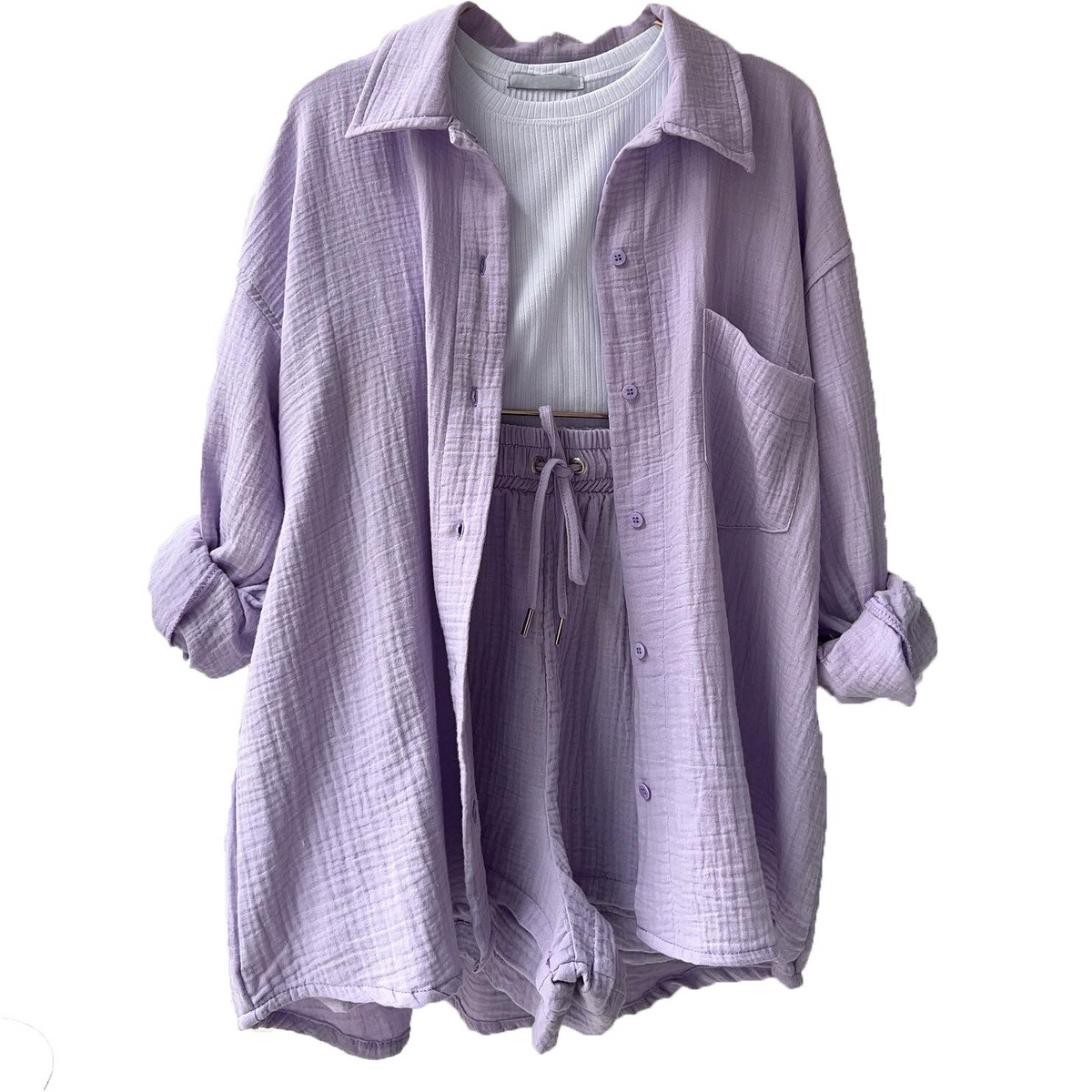 Conjunto de dos piezas en algodón para mujer, estilo relajado y elegante – LUNARIA