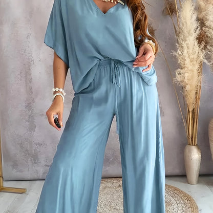 Conjunto de dos piezas con top y pantalón para mujer – VAYENA