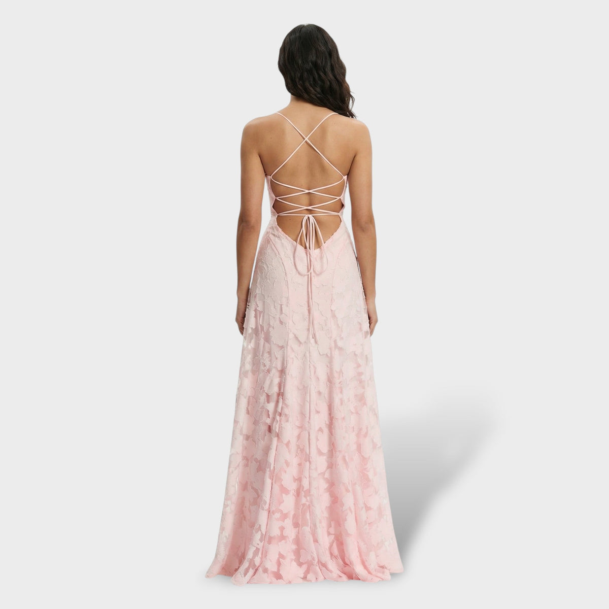 LUCÍA – Vestido largo de fiesta con estampado floral y espalda abierta