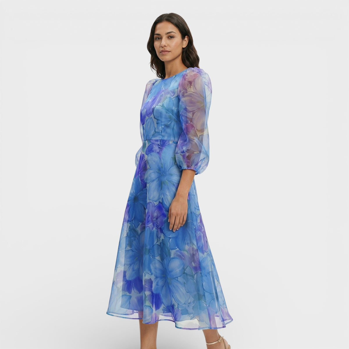 CARLA – Vestido midi floral para invitada de boda