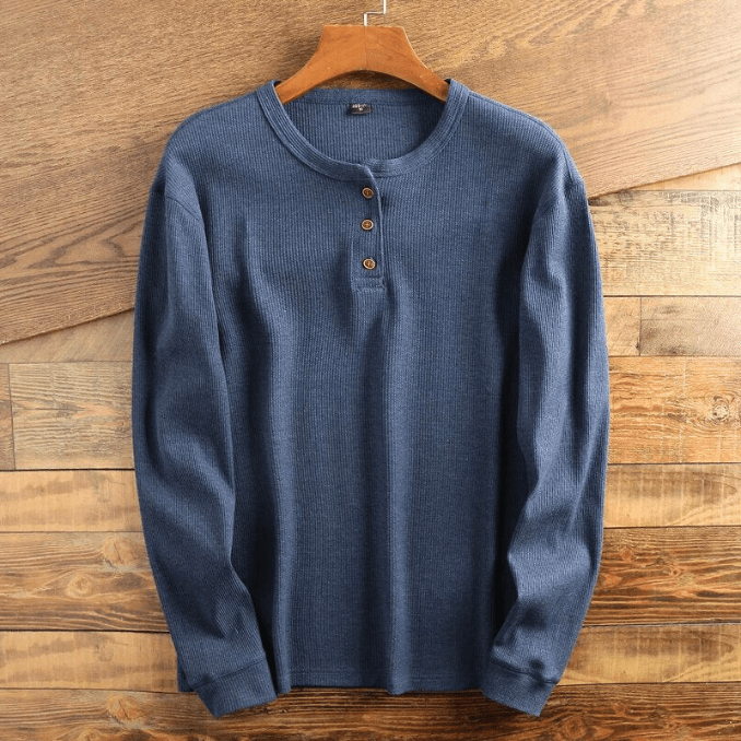 Camiseta Henley de manga larga para hombre – Bravent