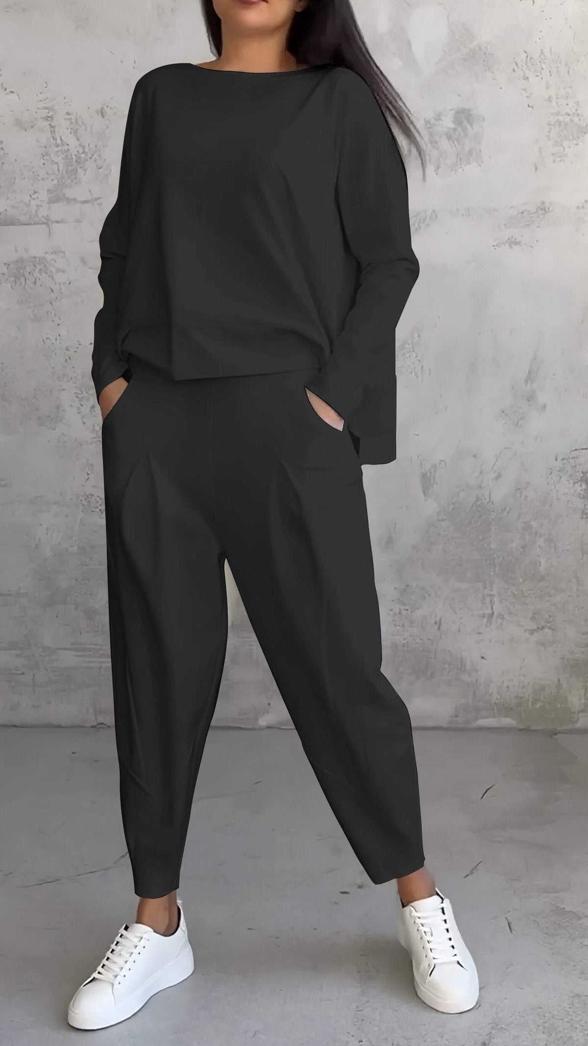 Traje fluido de dos piezas para mujer con blazer y pantalón entallado – RIVERA