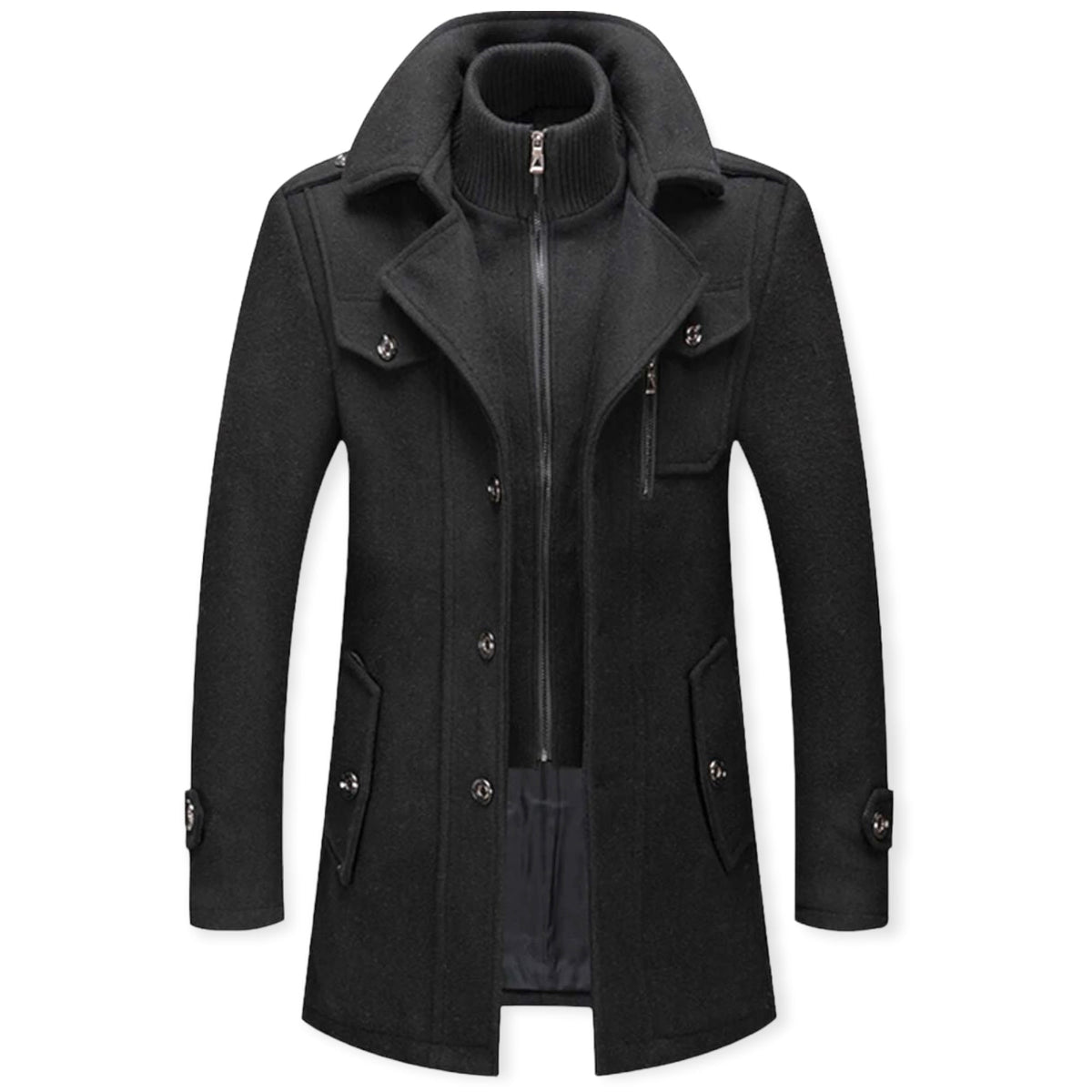 BRUNO - Chaqueta casual con cremallera y cuello alto para hombre