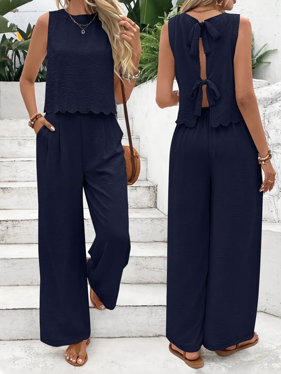 Conjunto veraniego de dos piezas con top y pantalón corto – NOÉLA