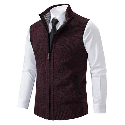 LEVAR - Cárdigan de punto con cremallera para hombre