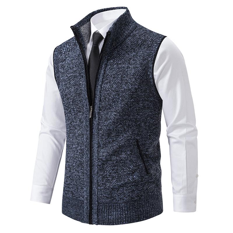 LEVAR - Cárdigan de punto con cremallera para hombre